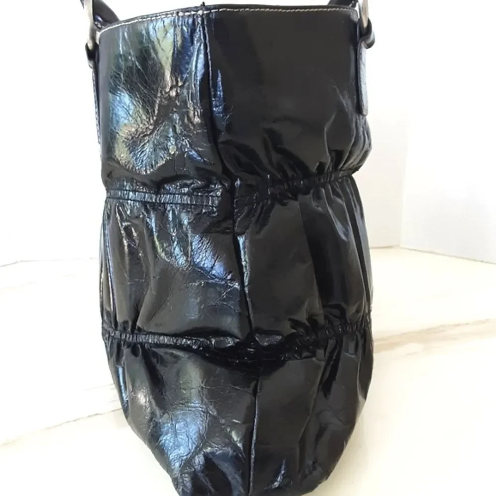 PIEL DE VAVA GAUFRE GENUINE LEATHER SCRUNCH HOBO SHOULDER BAG